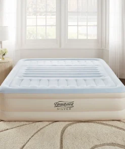 Beautyrest Lumbar Supreme King Size Air Mattress with Built-In Pump - Inflatable Bed with Adjustable Lumbar Support