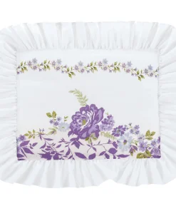 Lavender Floral Garden Ruffled Edge Pillow Sham