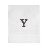 Avanti Linens Wht/Gry Block Monogram Bath Towel - Bath Towel