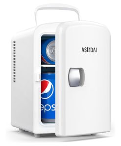 AstroAI Mini Fridge, 4 Liter/6 Can AC/DC Portable Thermoelectric Cooler Refrigerators for Skincare, Beverage, Home, Office and Car, ETL Listed (White