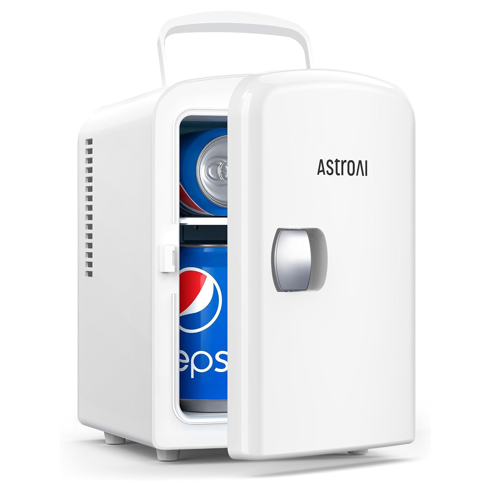 AstroAI Mini Fridge, 4 Liter/6 Can AC/DC Portable Thermoelectric Cooler Refrigerators for Skincare, Beverage, Home, Office and Car, ETL Listed (White