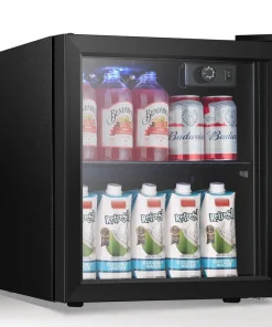 1.3cu.ft Beverage Refrigerator Cooler - 48 Can 12 Bottle Mini Fridge Glass Door, Knob Control