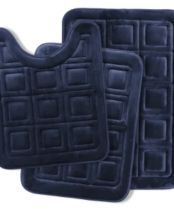 Clara Clark Ultra Soft Non Slip and Absorbent Bath Rug - Waffled Velvet Memory Foam Bath Mat