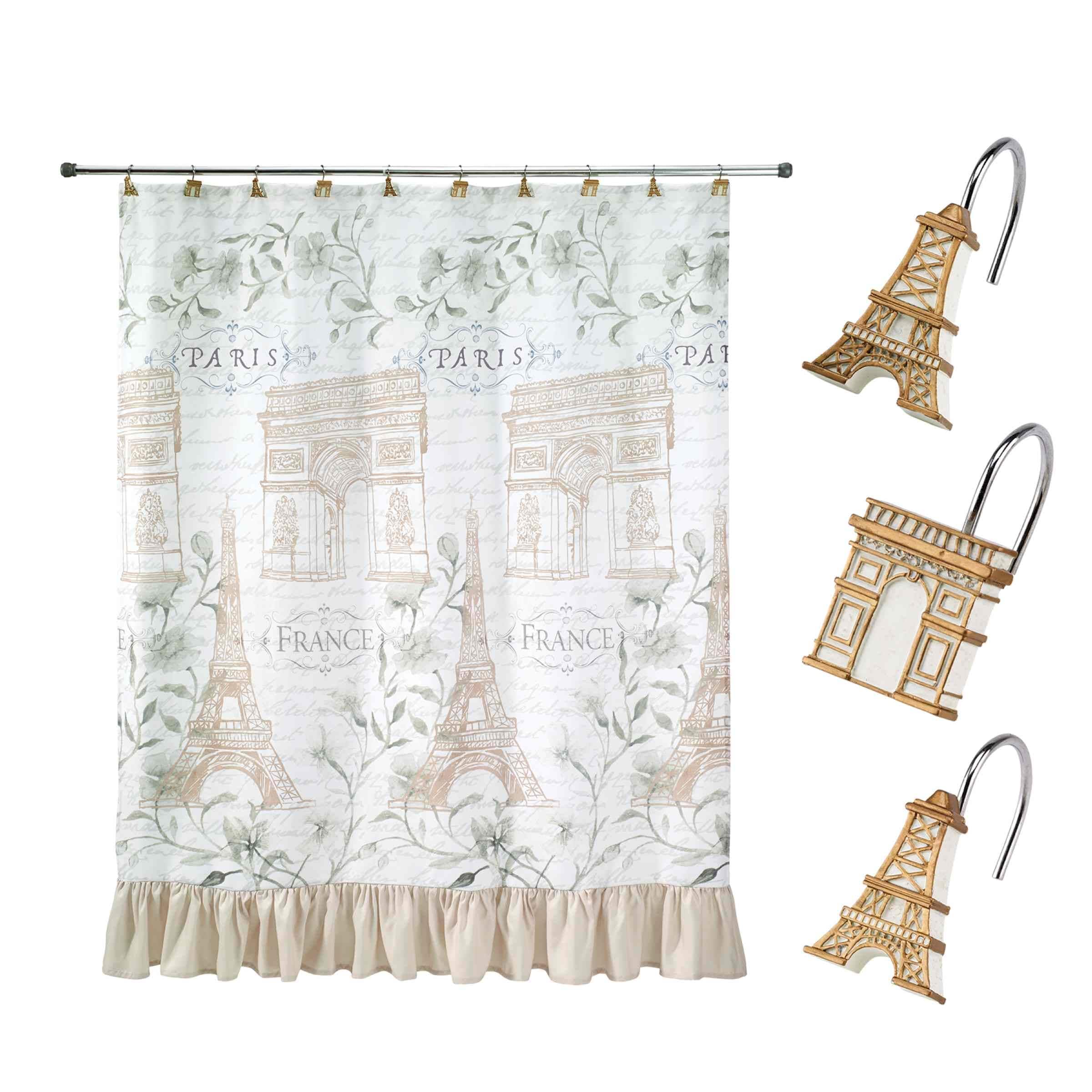 Avanti Linens Paris Botanique Shower Curtain & Hook Set