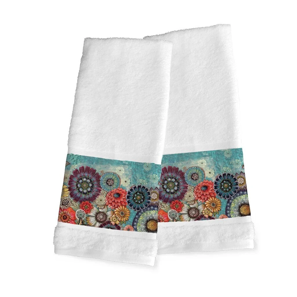 Blue Bird Boho Hand Towel Set - 16" x 29"