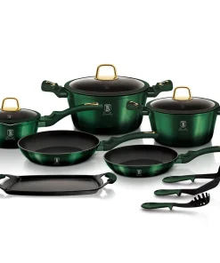 Berlinger Haus 12-Piece Kitchen Cookware Set, Emerald Collection
