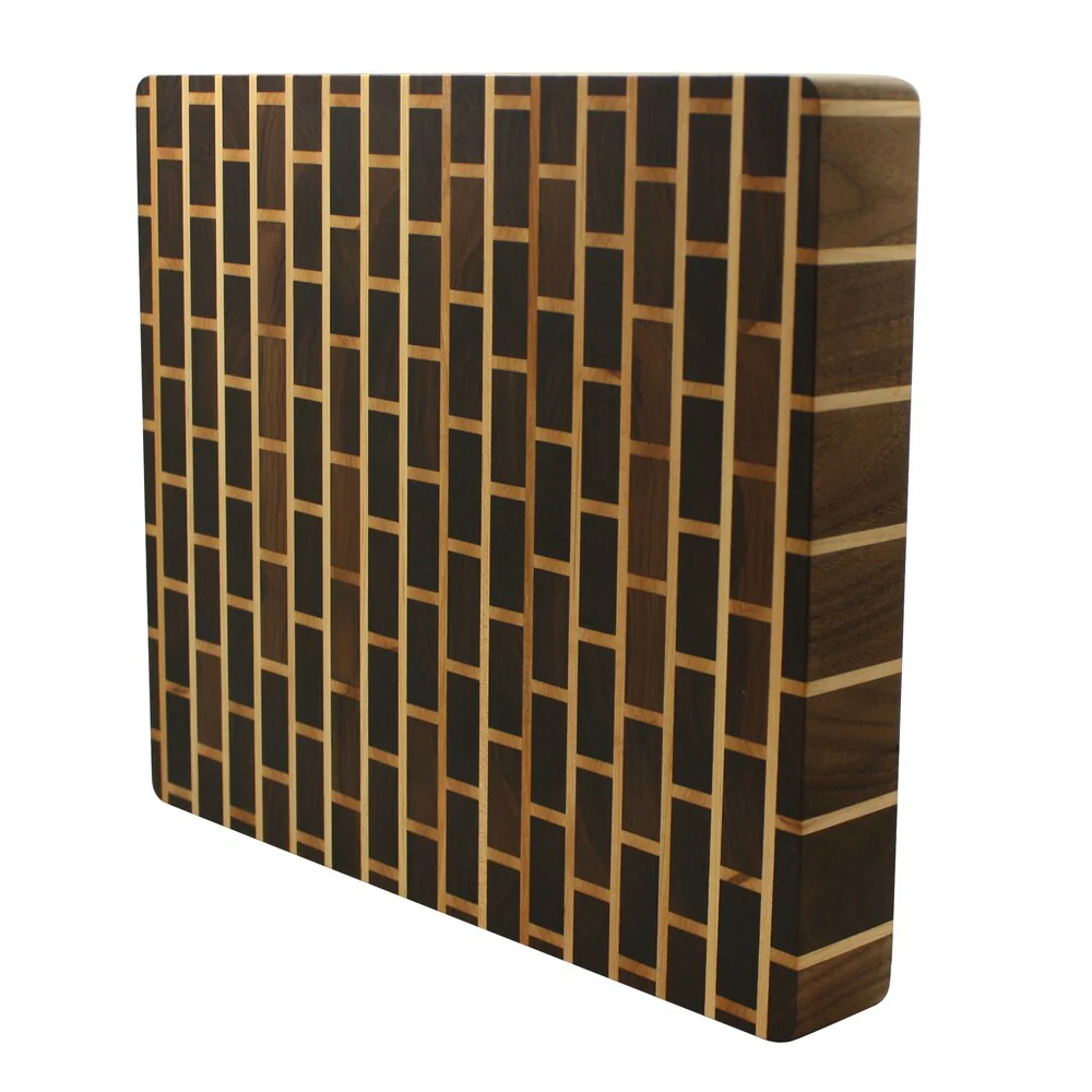 2 1/2 Inch Thick Rectangular Kobi Blocks Premium Brick Wall Walnut Butcher Block Cutting Board