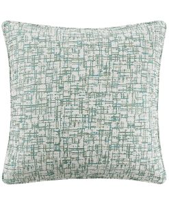 HiEnd Accents Keziah Green Textured Pattern Chenille Jacquard Modern Contemporary Style Euro Sham, 27 x 27 inch