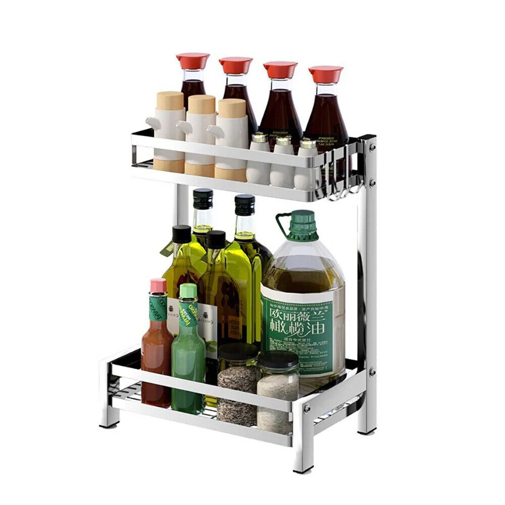 2/3 Tier Modern Stainless Steel Spice Rack