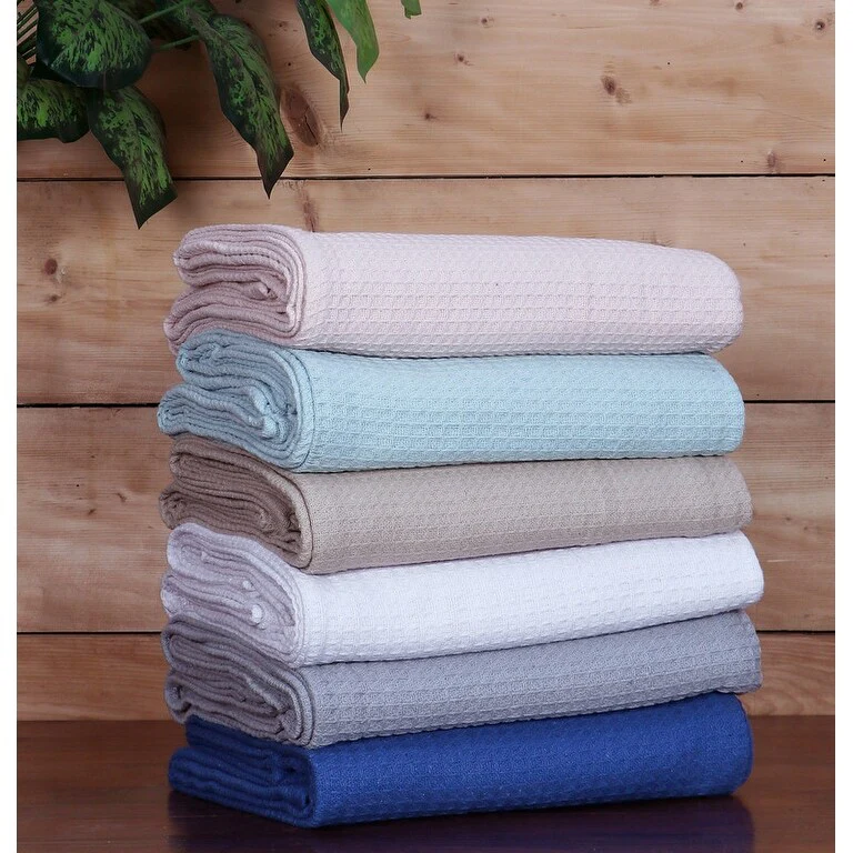 Better Trends 100% Cotton Soft Lightweight Breathable All-Season Throw Blanket for Any Bed, Couch, Sofa - Janiya Collection