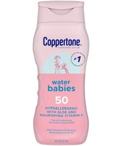 Coppertone WaterBabies SPF 50 Baby Sunscreen Lotion, Water Resistant Sunscreen for Babies, 8 Fl Oz