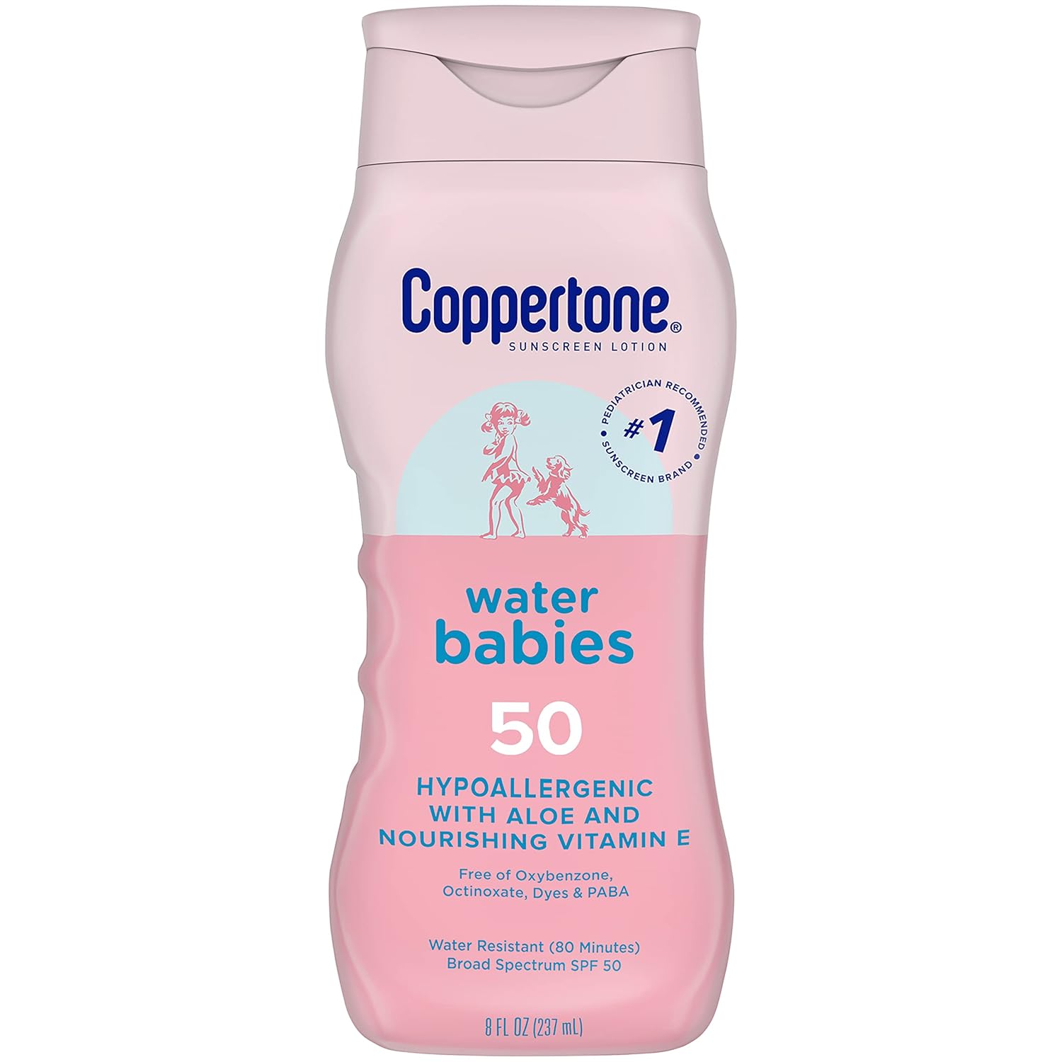Coppertone WaterBabies SPF 50 Baby Sunscreen Lotion, Water Resistant Sunscreen for Babies, 8 Fl Oz