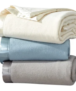 100% Merino Wool Blanket with Satin Border