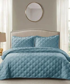 Down Alternative Quilted Oversized Charleston 3 Piece Comforter Set