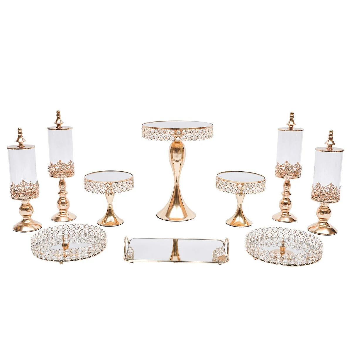 10 Pcs Metal Cake Stand Set for Birthday Party