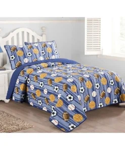 Asher Home 3-piece Sports Dreams Quilt Set