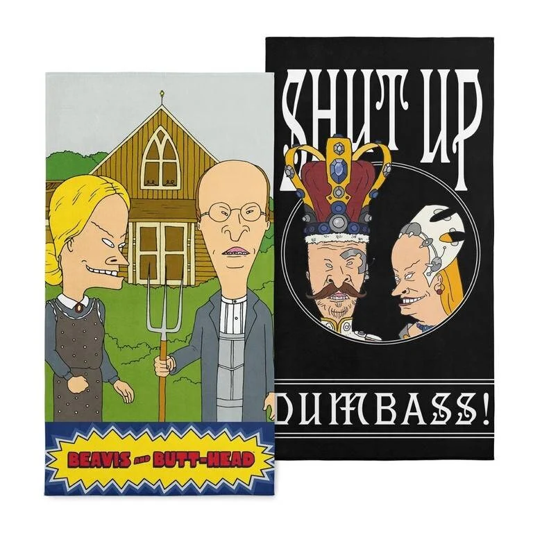 Beavis & Butt-Head Being Gothic Rules Shut Up 2-pack Beach Towels - 30" x 60"