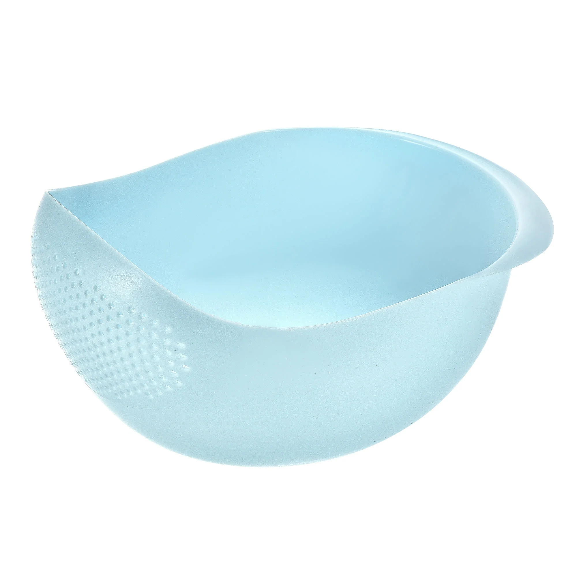 Kitchen Rice Drain Bowl Fruit Washing Basket Rice Sieve Plastic Colander-Blue - Blue