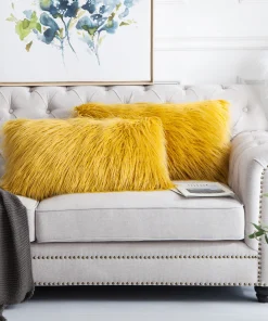 Karenne FauxFur Throw Pillow Covers (Set of 2), NO INSERT