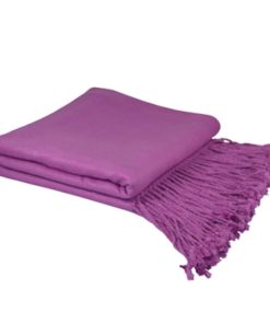1 Pc 50"x65" Viscose Cotton Solid Color Soft Comfortable Tassel Bed Blankets Orchid - PiccoCasa