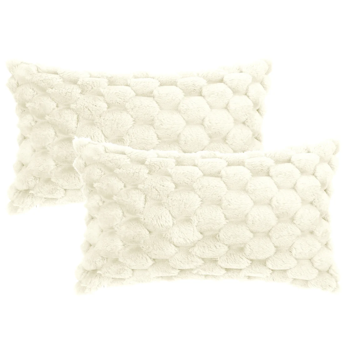 2 Pack Soft Throw Pillow Covers Decorative Fuzzy Plush Cushion Covers