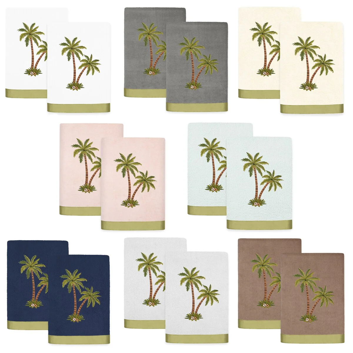 Authentic Hotel and Spa Turkish Cotton Palmera 2 PC Hand Towel Set