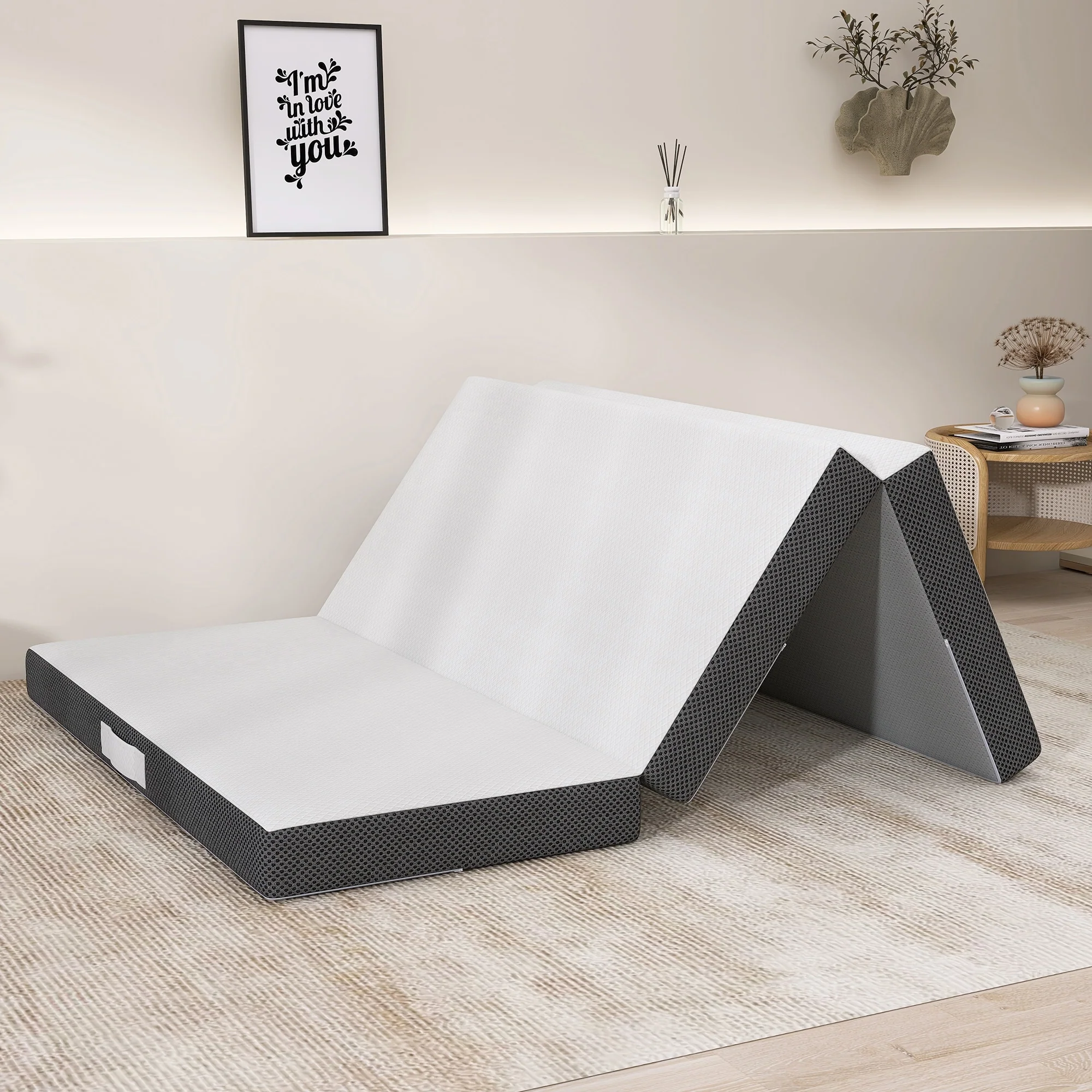 4 Inch Tri-fold Cooling Memory Foam Mattress