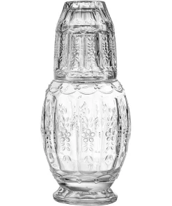 Elle Decor Vintage Water Carafe with Tumbler Glass Doubles as Lid - 4.7" x 10.2", 33 oz