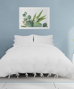 3Pcs Brushed Polyester Duvet Cover Set Bedding Set with Bowtie,