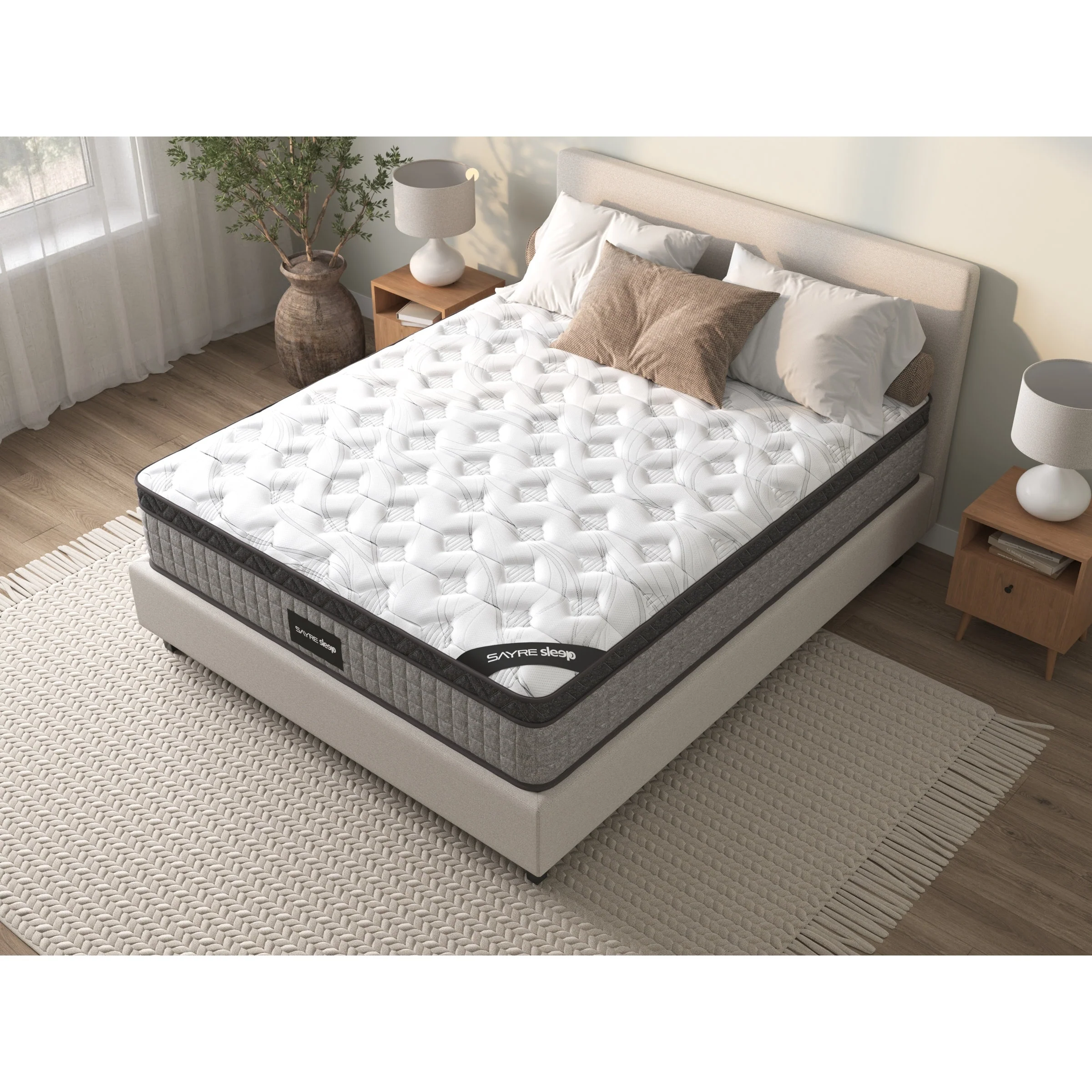 Assembled in USA - 12" Diamond Hybrid Mattress Pocket Coil and Cool Gel Memory Foam