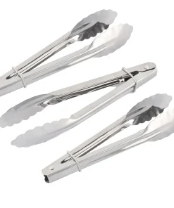 Kitchen Metal Salad Ice Cake Bread Food Tong Clip Clamp 3 Pcs - 7" x 1.2" x 1(L*W*H)