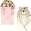 Hudson Baby Unisex Baby Cotton Animal Face Hooded Towel, Pretty Elephant, One Size