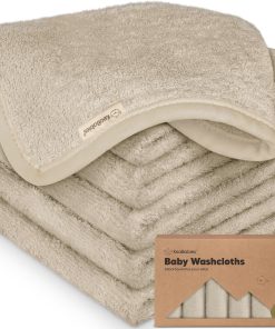 6-Pack Baby Washcloths - Soft Viscose from Bamboo Washcloth, Baby Wash Cloths for Newborn, Kids, Bath Baby Towels, Face Towel, Face Cloths for Washing Face (White)