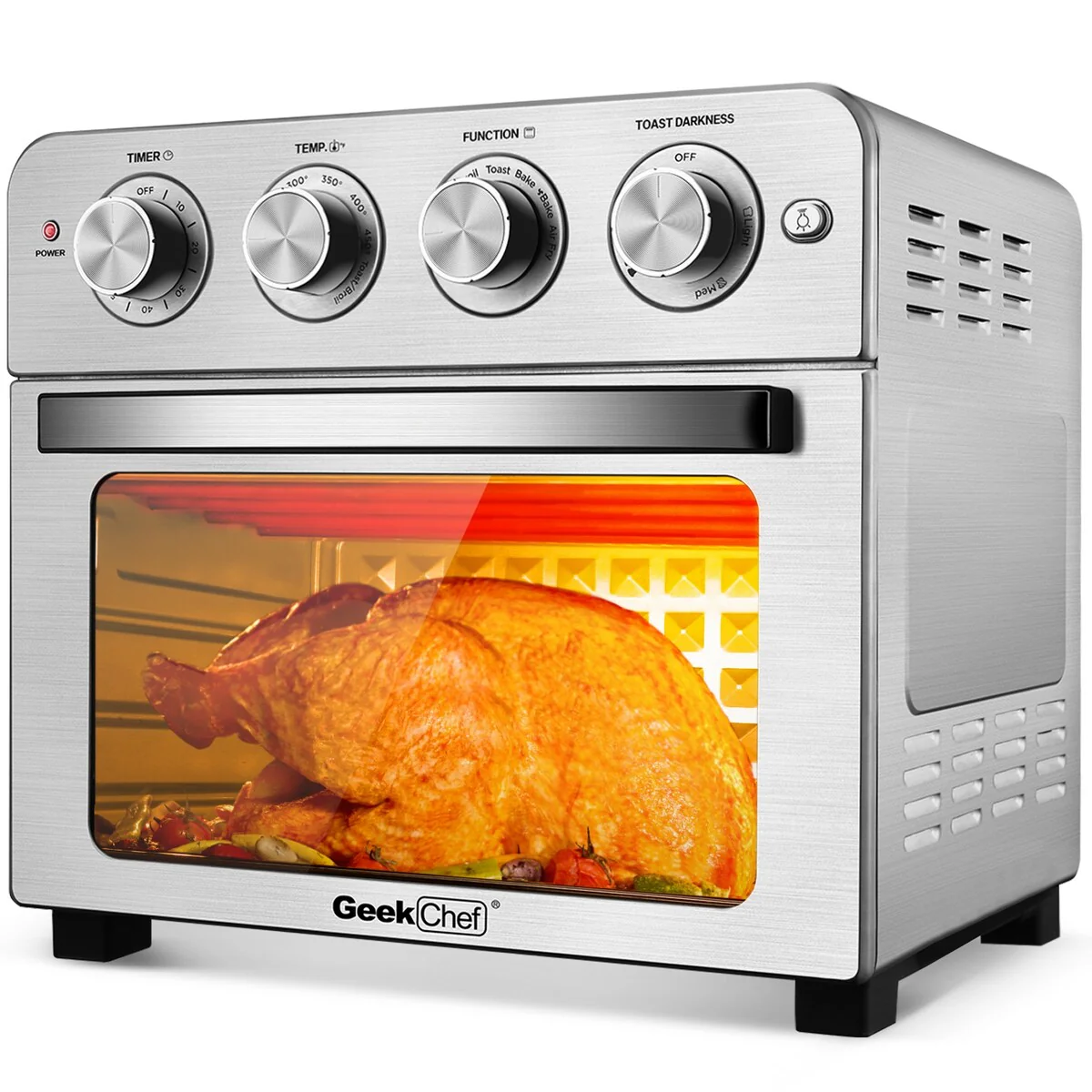 Geek Chef 3-Rack Levels Air Fry Oven 16 Preset Modes, Stainless Steel - 16.14*15.16*13.78