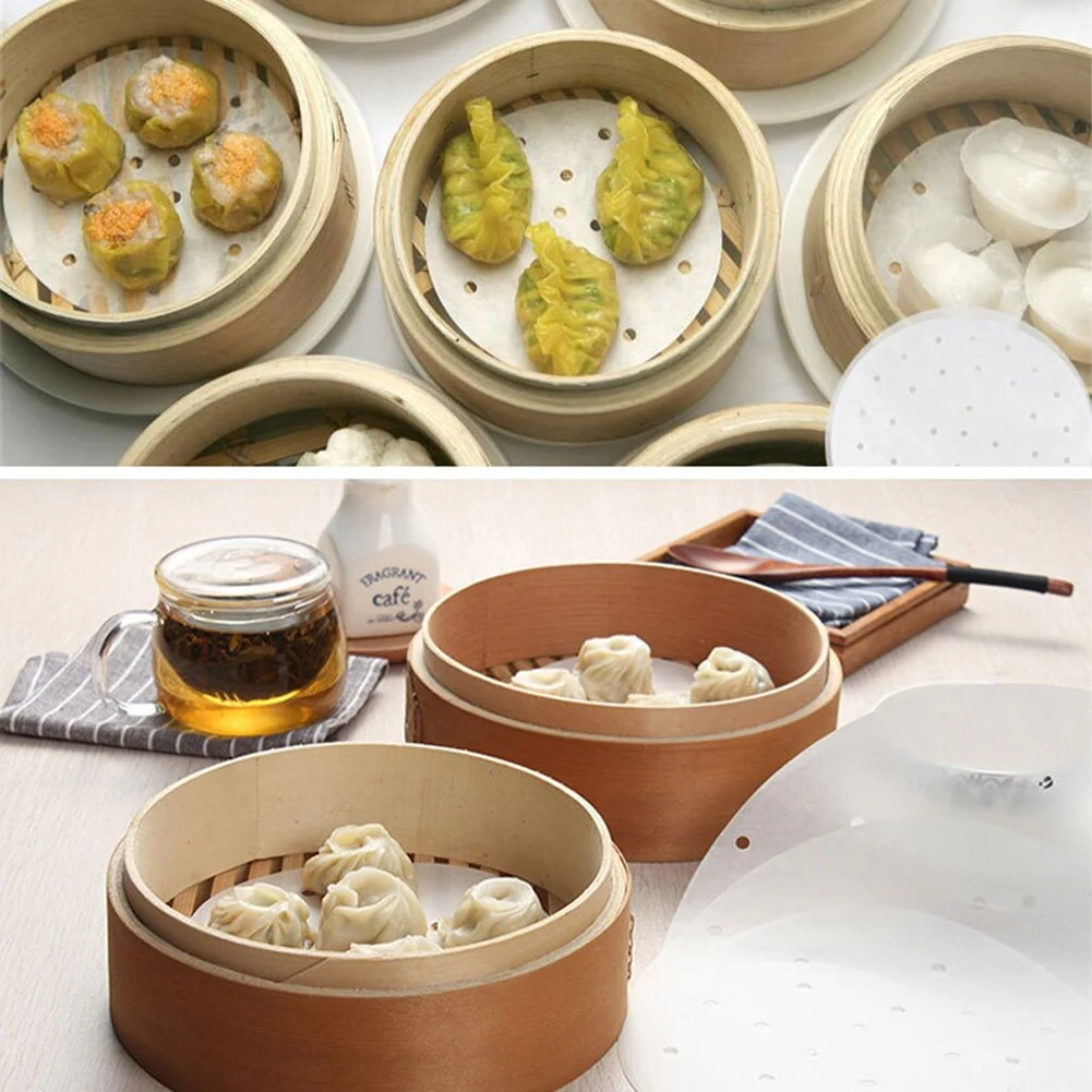 100Pcs Round Perforated Parchment Paper, Steaming Paper Baking Sheet
