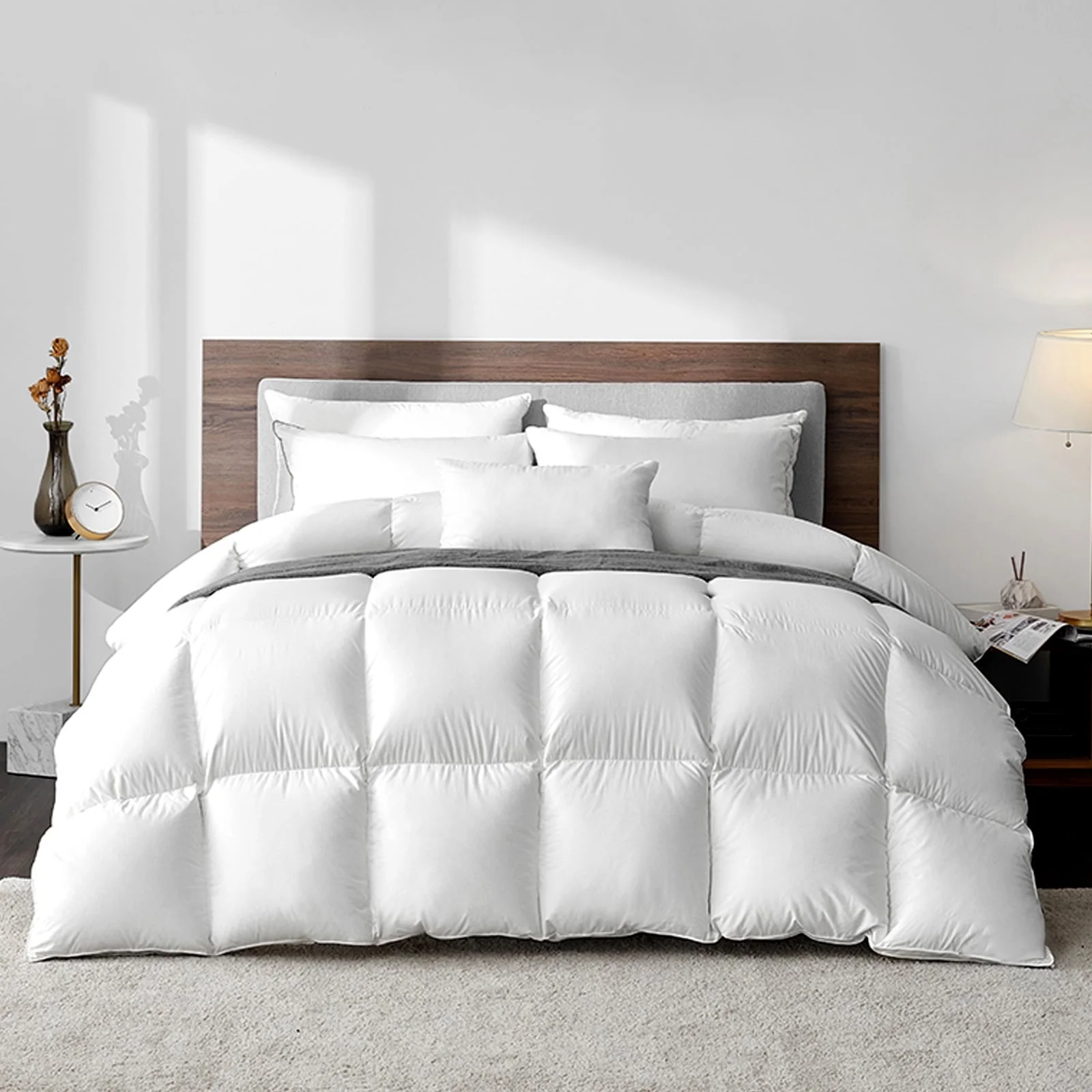 Highland Feather 850 Loft Hungarian White Goose Down Duvet Comforter 500TC Casing