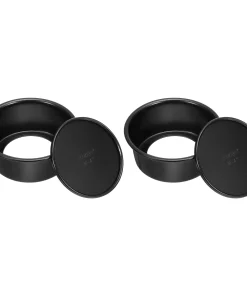 2Pcs Round Cake Pan with Removable Loose Bottom Anodized Aluminum Baking Pan