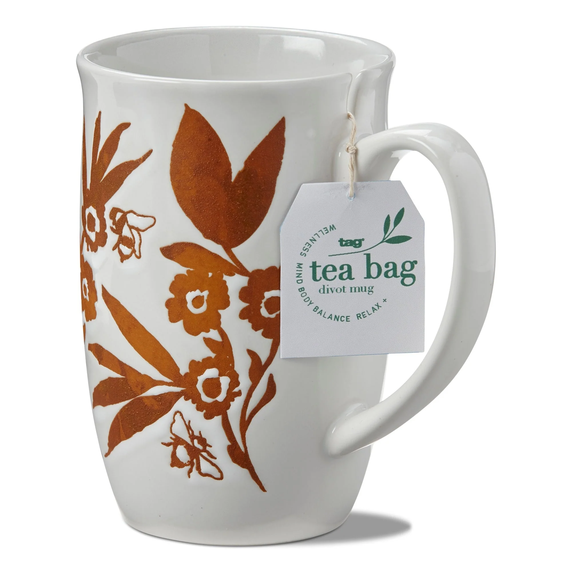 Bee Divot Tea Mug Stoneware Dishwasher Safe 16 oz.