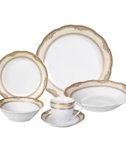 Lorren Home Trends 'Isabella' 24-piece Porcelain Dinnerware Set