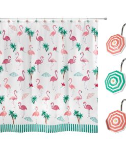 Avanti Linens Flamingo Paradise Shower Curtain & Hook Set