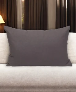 HomeRoots 12" X 18" Gray Cotton Throw Pillow