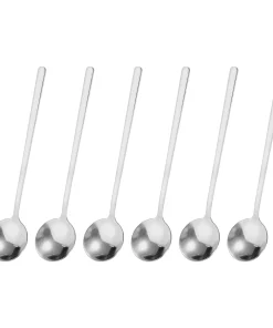 6Pcs 5" Stainless Steel Espresso Spoons Mini Coffee Spoon Teaspoon