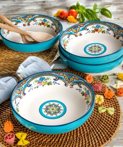 Euro Ceramica Zanzibar 4 Piece.8.5" Pasta Bowl Set - 40 oz