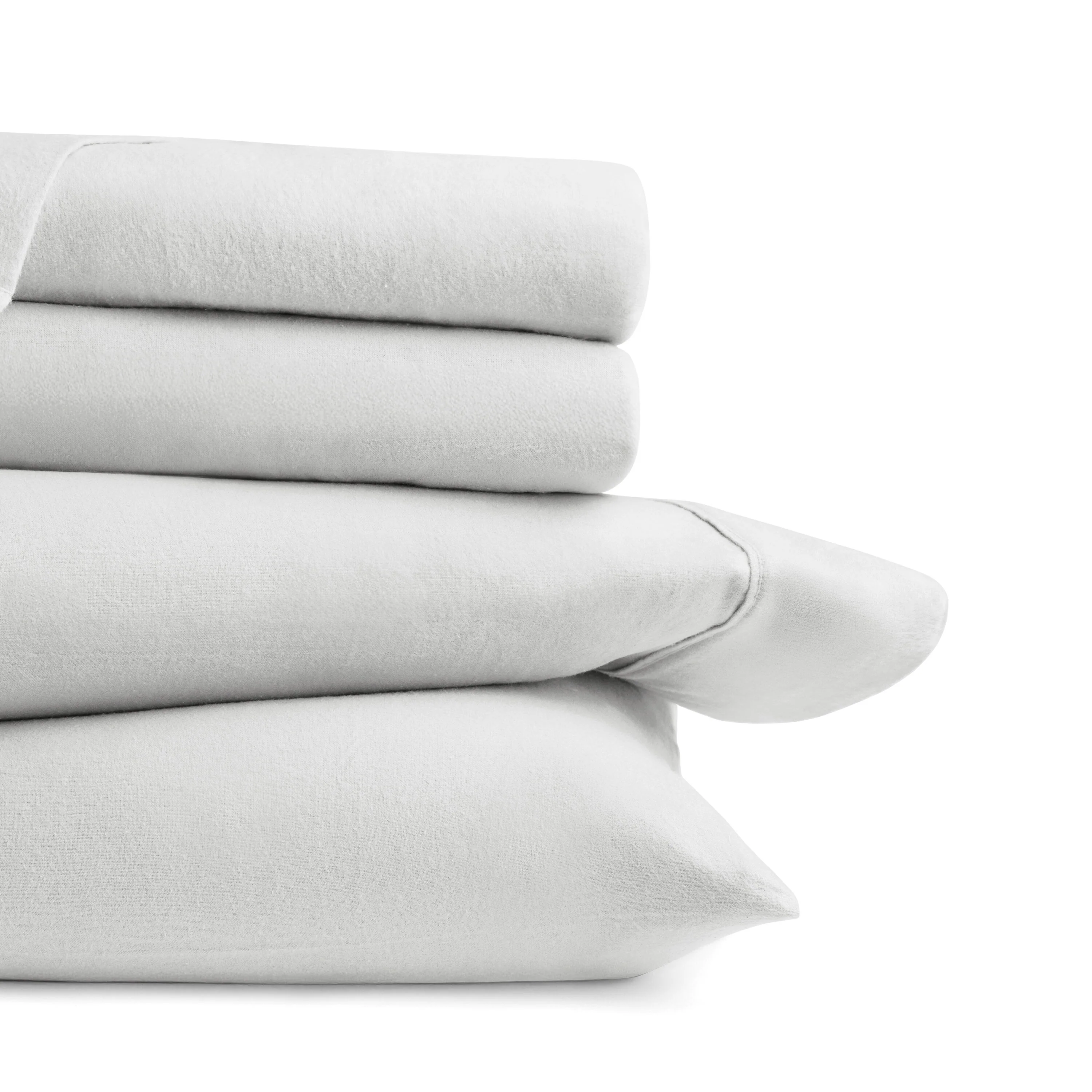 Becky Cameron 4 Piece Solid Cotton Brushed Flannel Deep Pocket Sheet Set