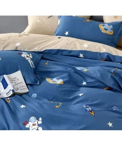 Kids Astronaut Rocket ship 100% Cotton Reversible Comforter Set