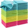 HOMEXCEL Microfiber Cleaning Cloth,12 Pack Cleaning Rag,Cleaning Towels with 4 Color Assorted,11.5"X11.5"(Green/Blue/Yellow/Pink)