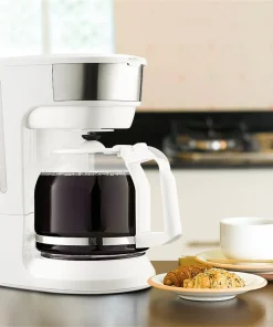 12-Cup Coffee Maker with Filter and Glass Carafe, White - 8' x 11'