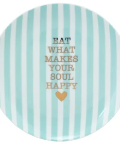 10 Strawberry Street The Goodies App Plate - Happy Soul - Blue - Set of 4