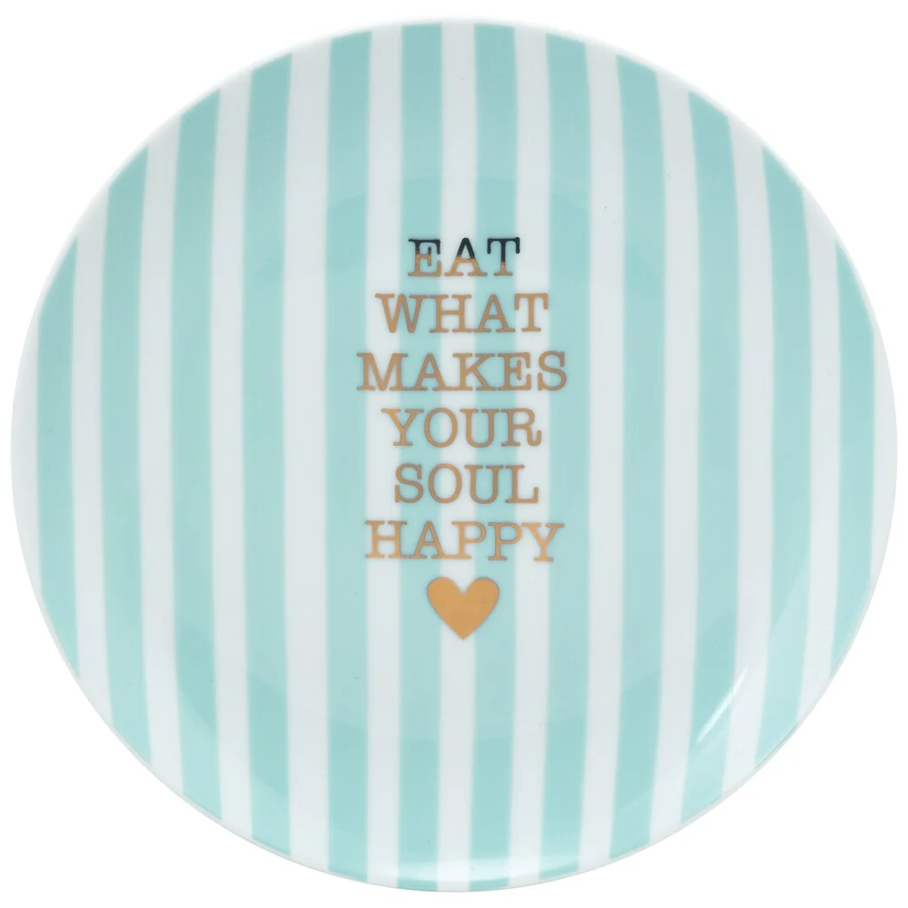 10 Strawberry Street The Goodies App Plate - Happy Soul - Blue - Set of 4