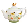 Colorful Butterfly Ceramic Teapot with Removable Lid - 11.750 x 10.000 x 8.000